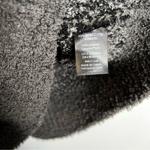 Barefoot Dreams Sweater Gray Black Carbon Camo Seaside Crew Neck Pullover XL - Picture 4 of 9